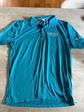 Turquoise Performance Golf Polo Shirt - Mission Possible